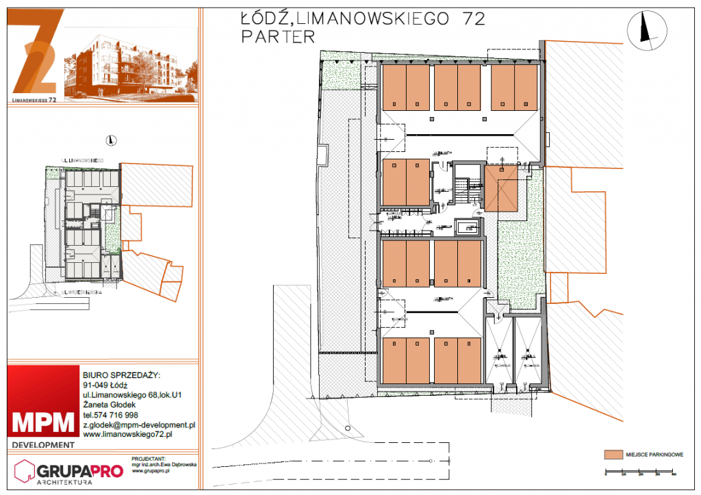 rzut parteru Limanowskiego72 Łódź