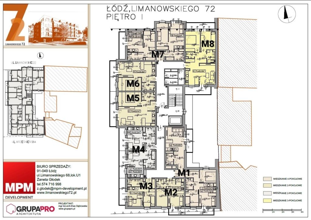 rzut I piętra Limanowskiego72 Łódź