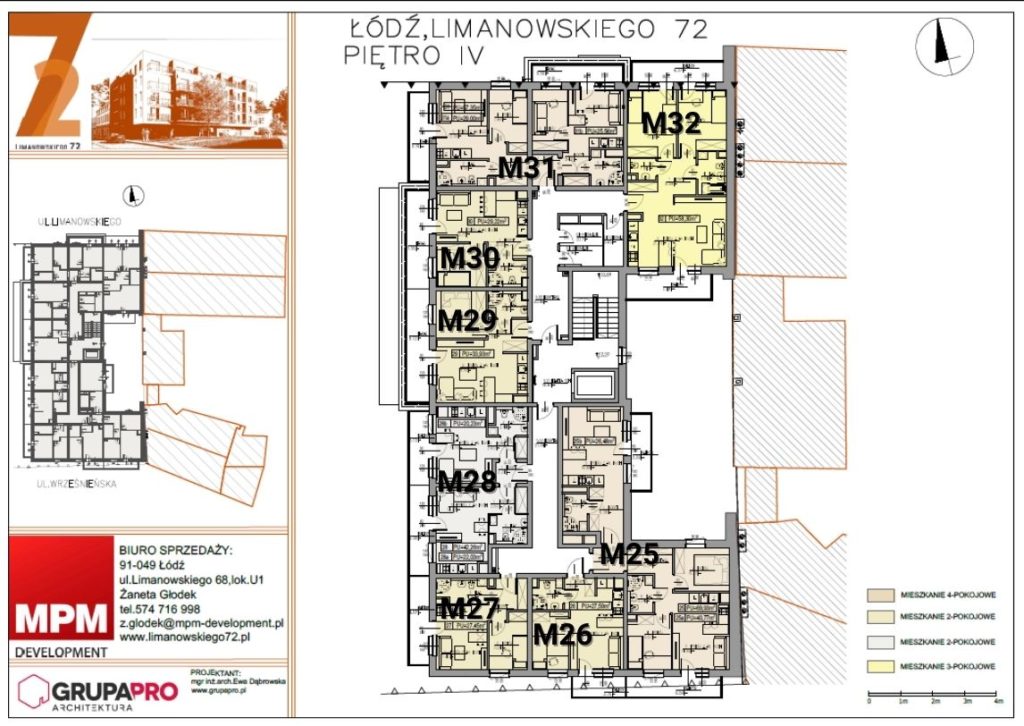 rzut IV piętra Limanowskiego72 Łódź